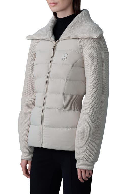 Shop Mackage Foxy Mixed Media Quilted Down Jacket In Trench