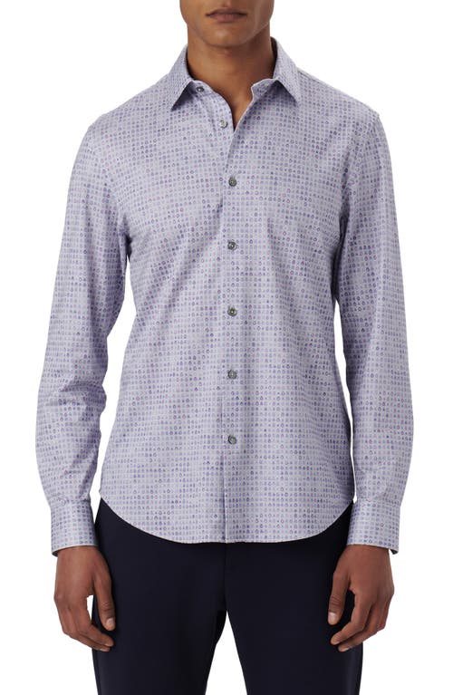 Bugatchi James OoohCotton Print Button-Up Shirt Lavender at Nordstrom,