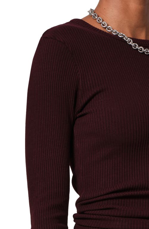 Shop Citizens Of Humanity Bina Rib Crewneck Sweater In Burgundy