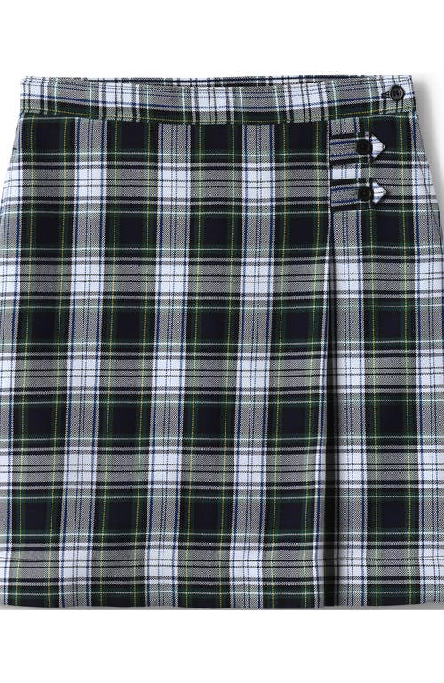 Shop Lands' End School Uniform Girls Slim Plaid A-line Skirt Below The Knee In White Plaid