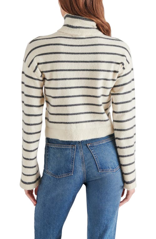 Shop Steve Madden Narsha Stripe Turtleneck Sweater In Ivory Stripe