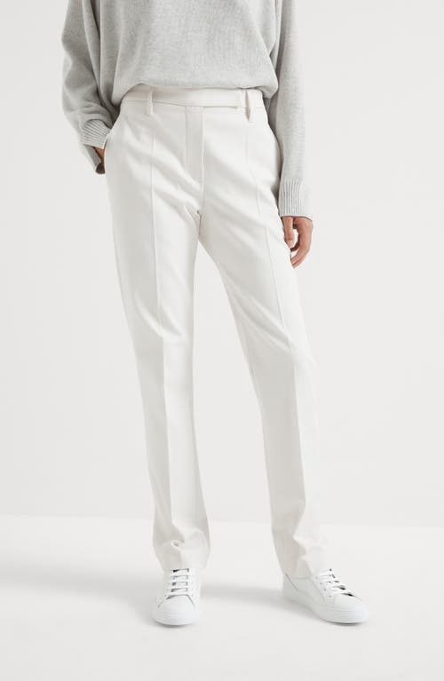 Shop Brunello Cucinelli Cigarette Trousers In Snow