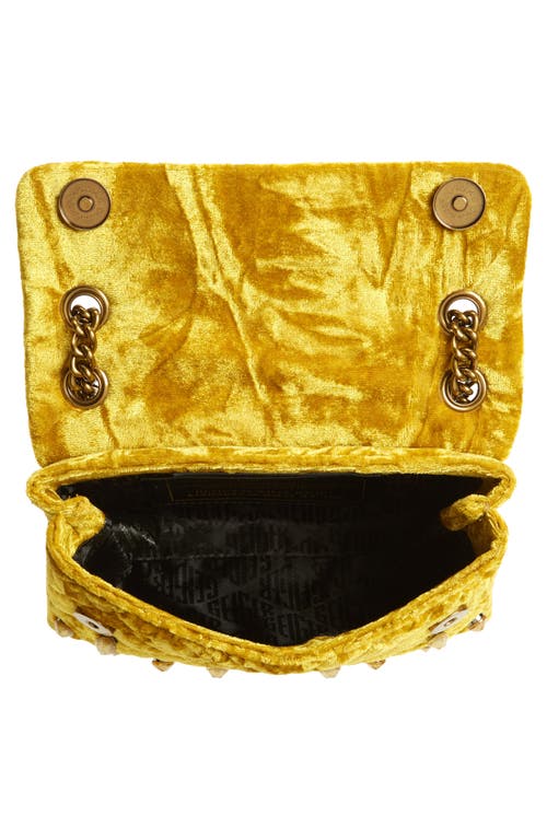 Kurt Geiger London Mini Brixton Velvet Shoulder Bag In Dark Yellow