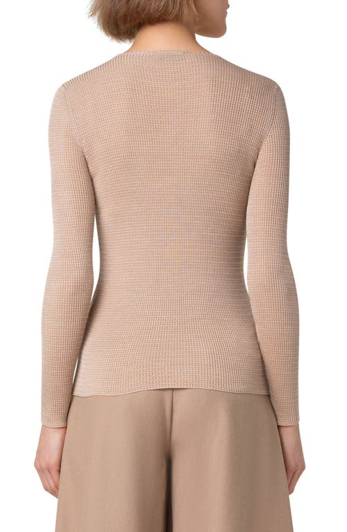 Shop Akris Fitted Rib Silk Sweater In Camel