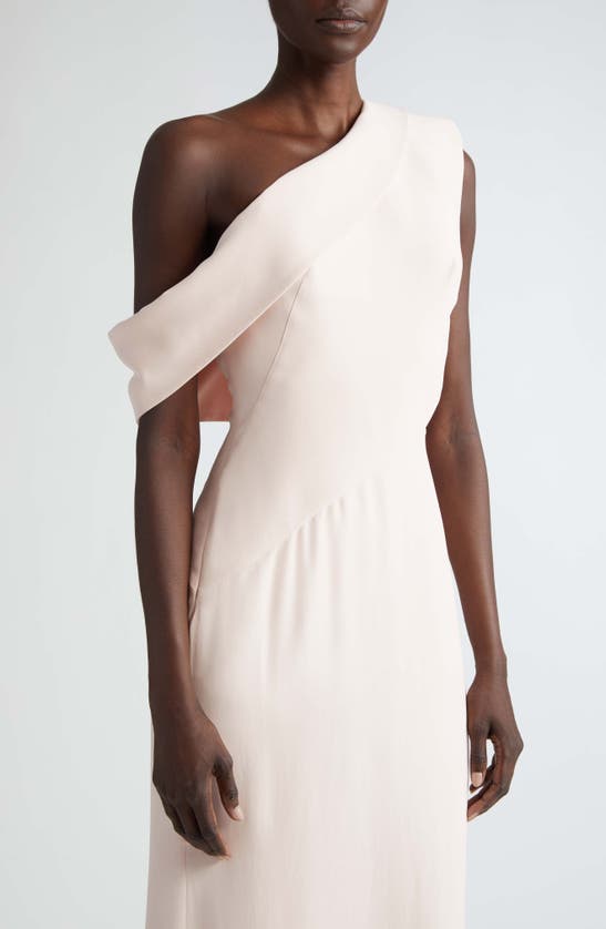 Shop Alexander Mcqueen Asymmetric Cutout One-shoulder Gown In Venus