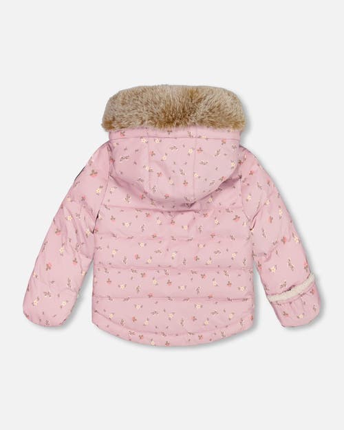 Shop Deux Par Deux Baby Boy's Two Piece Baby Snowsuit Rose Printed Mini Flowers