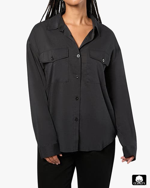 Shop Weworewhat Boxy Button Down Shirt In Black