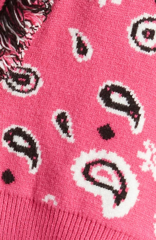 Shop Habitual Kids Kids' Fringe Shawl Collar Cardigan In Dark Pink