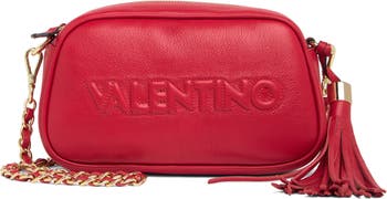 Valentino By Mario Valentino Women's Logo Monogram Leather Crossbody Bag  -Beige