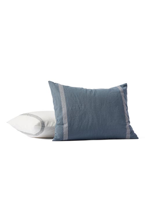 Coyuchi Sonoma Organic Cotton Pillow Sham In Aqua W/undyed Stripe