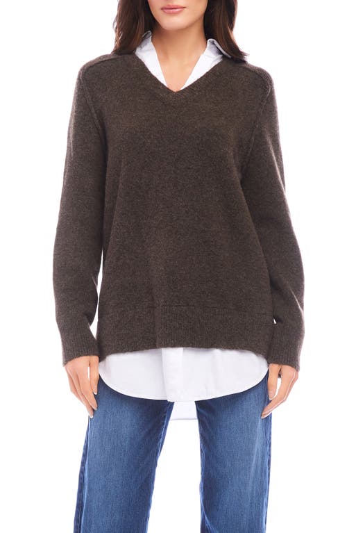 KAREN KANE KAREN KANE MIXED MEDIA LAYERED SWEATER 