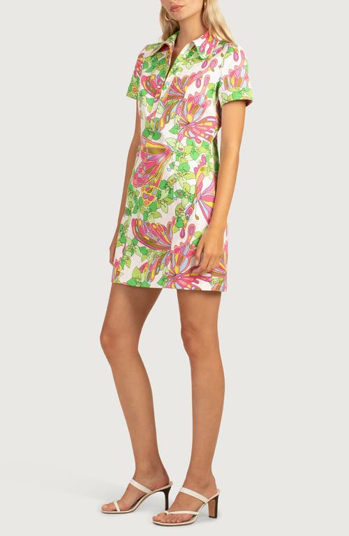 Shop Trina Turk Charm Print Dress In Green Floral Print Multi