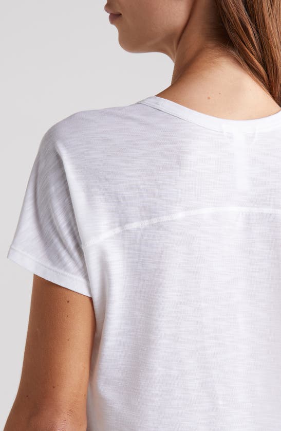 Shop Zella Spark Boxy Slub T-shirt In White