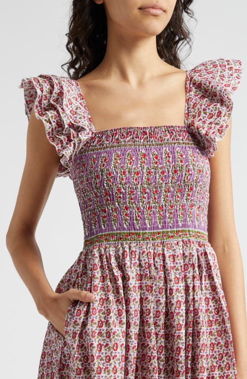 Shop Mille Olympia Smocked Midi Dress In Heirloom