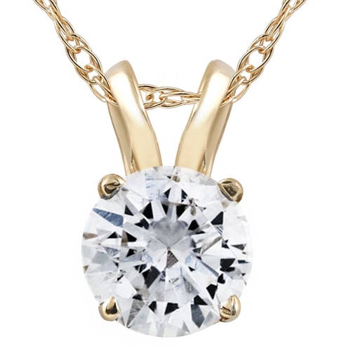 Shop Bliss Diamond 1 1/4ct Lab Grown Solitaire Diamond Pendant Gold Necklace In 14k Yellow Gold