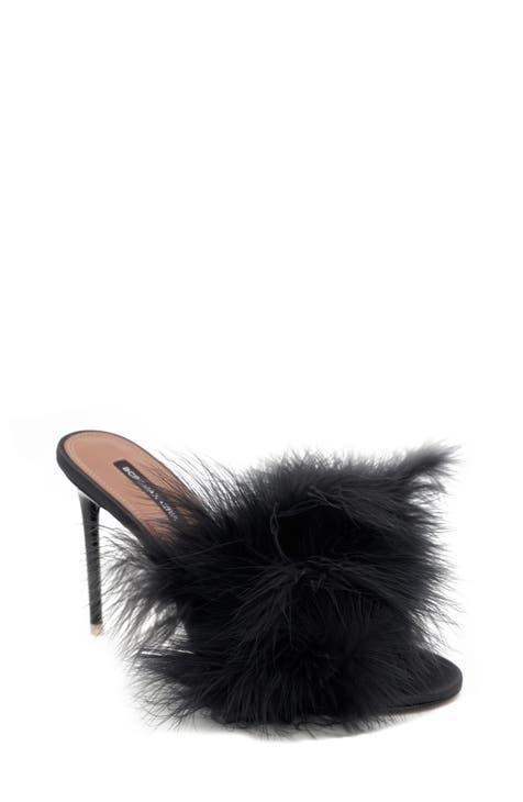 Dennika Ostrich Feather Sandal (Women)