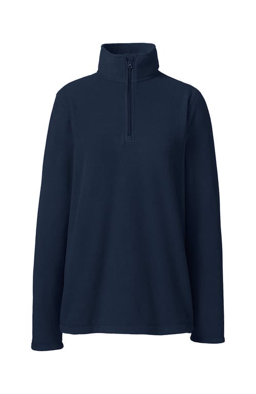 Lands' End School Uniform Young Lightweight Fleece Quarter Zip Pullover In Classic Navy