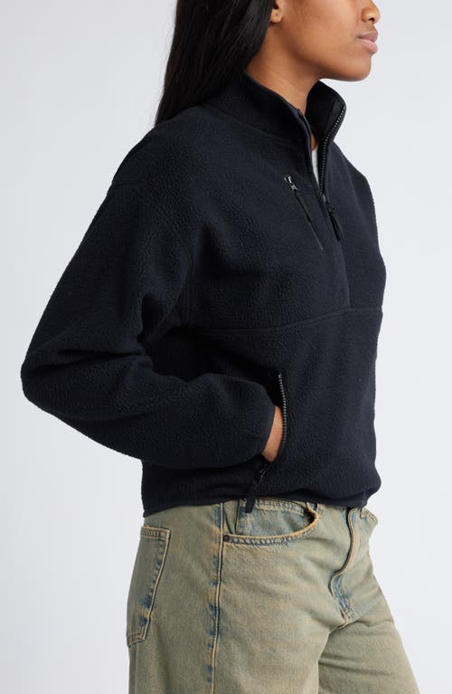 Bp. High Pile Fleece Quarter Zip Pullover In Black