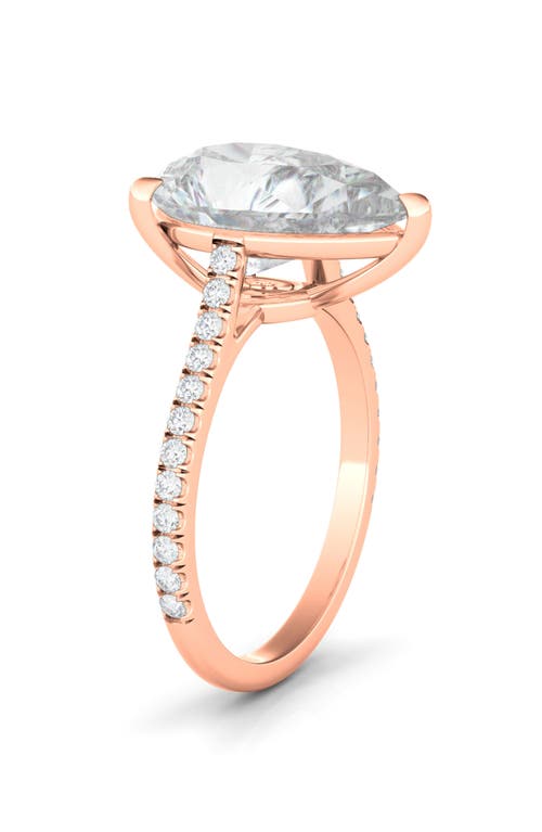 Hautecarat Everyday By Pear Cut & Pavé Lab Created Diamond 18k Gold Ring In 2.00 Ctw 18k Rose Gold