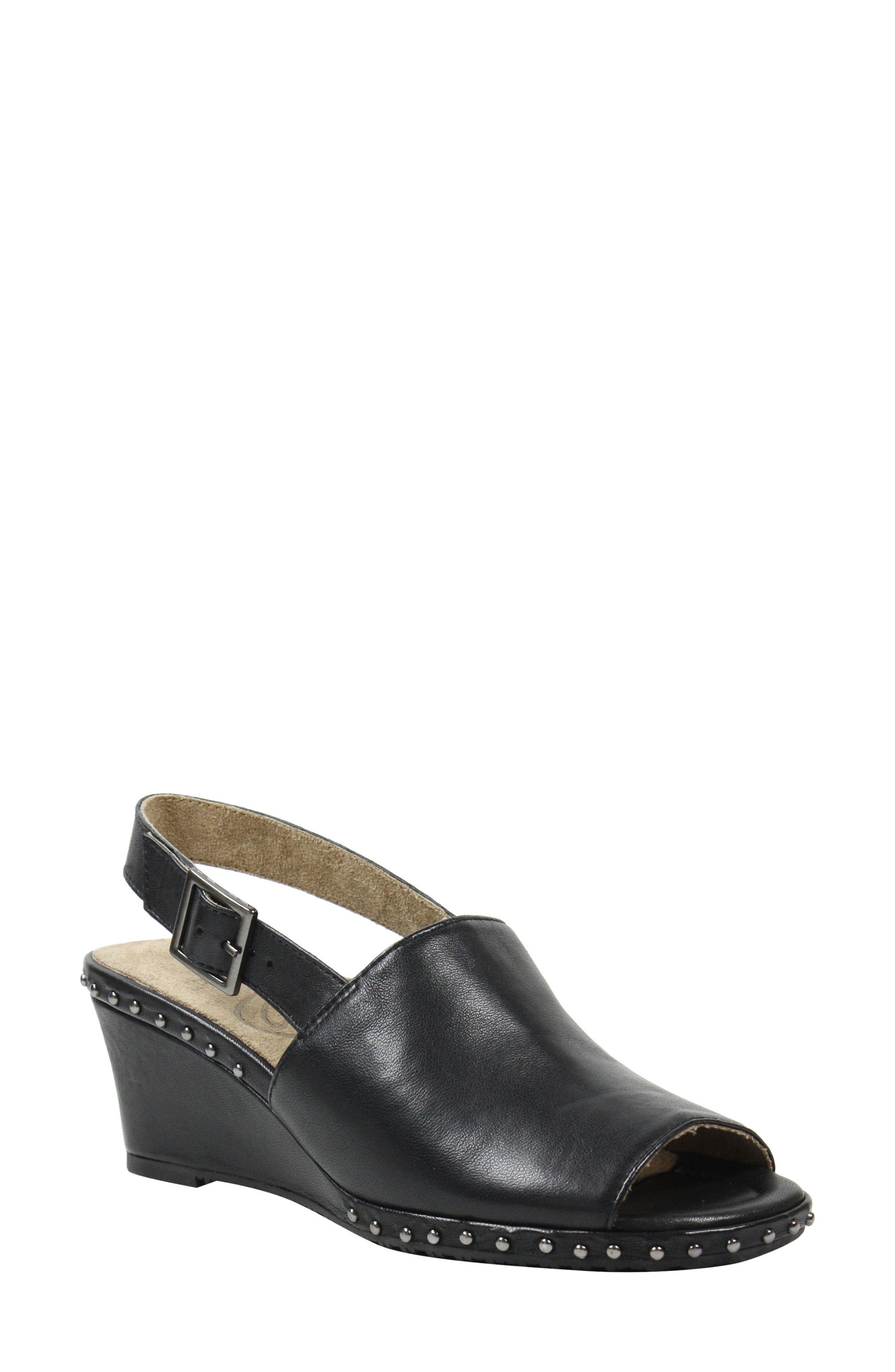 J. Renee Antandra Wedge Sandal, Black