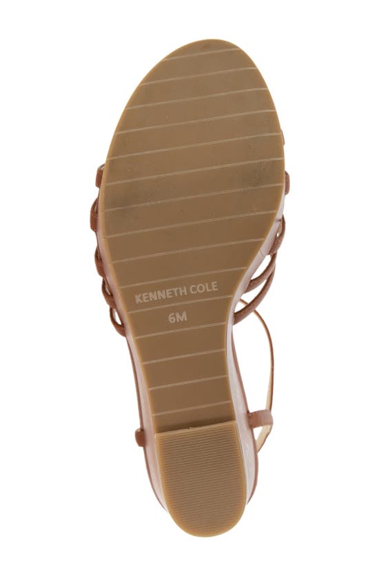 Shop Kenneth Cole Celia Ankle Strap Platform Wedge Sandal In Cognac Smooth