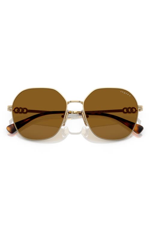 Vogue 55mm Gradient Irregular Sunglasses In Pale Gold Polarized