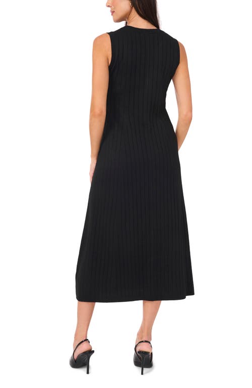 Shop Vince Camuto Sleeveless Rib Midi Sweater Dress In Rich Black