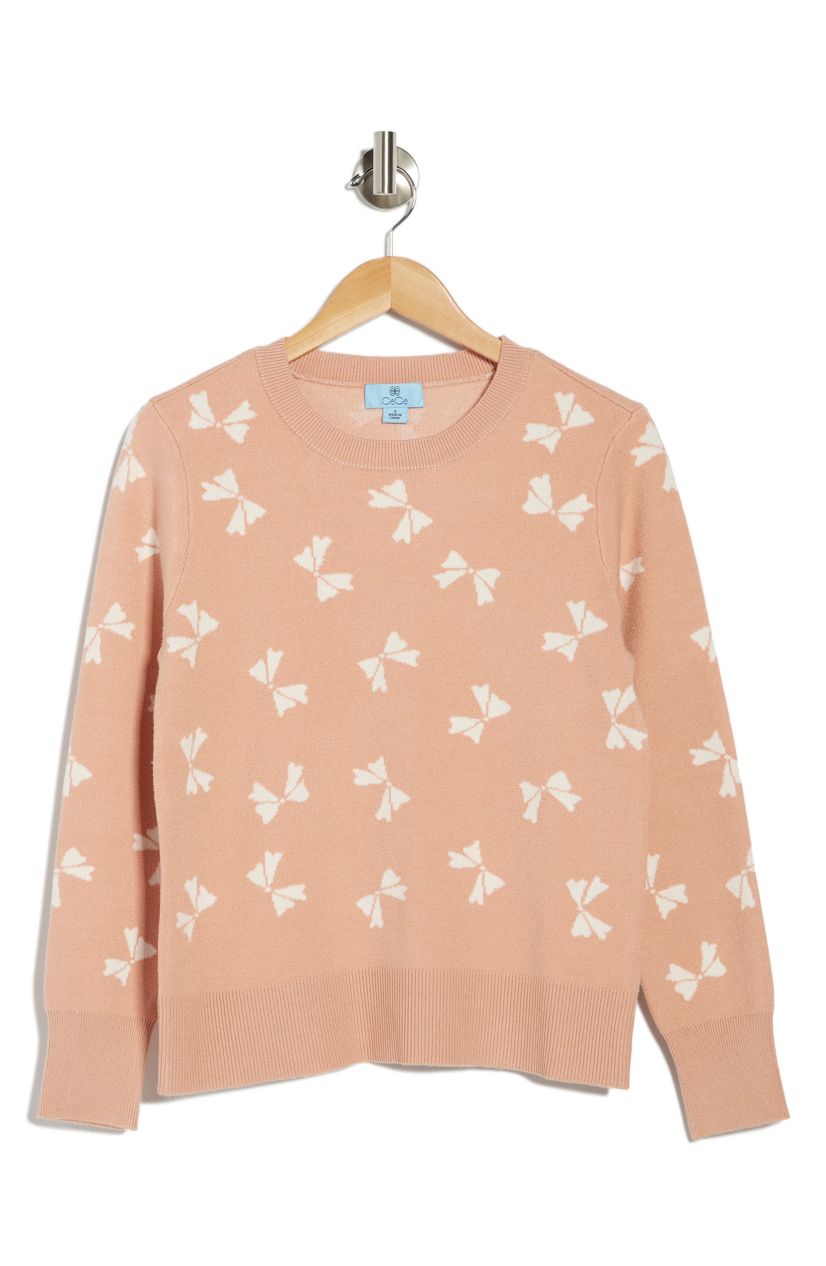 CeCe Bow Entarsia Sweater | Nordstromrack