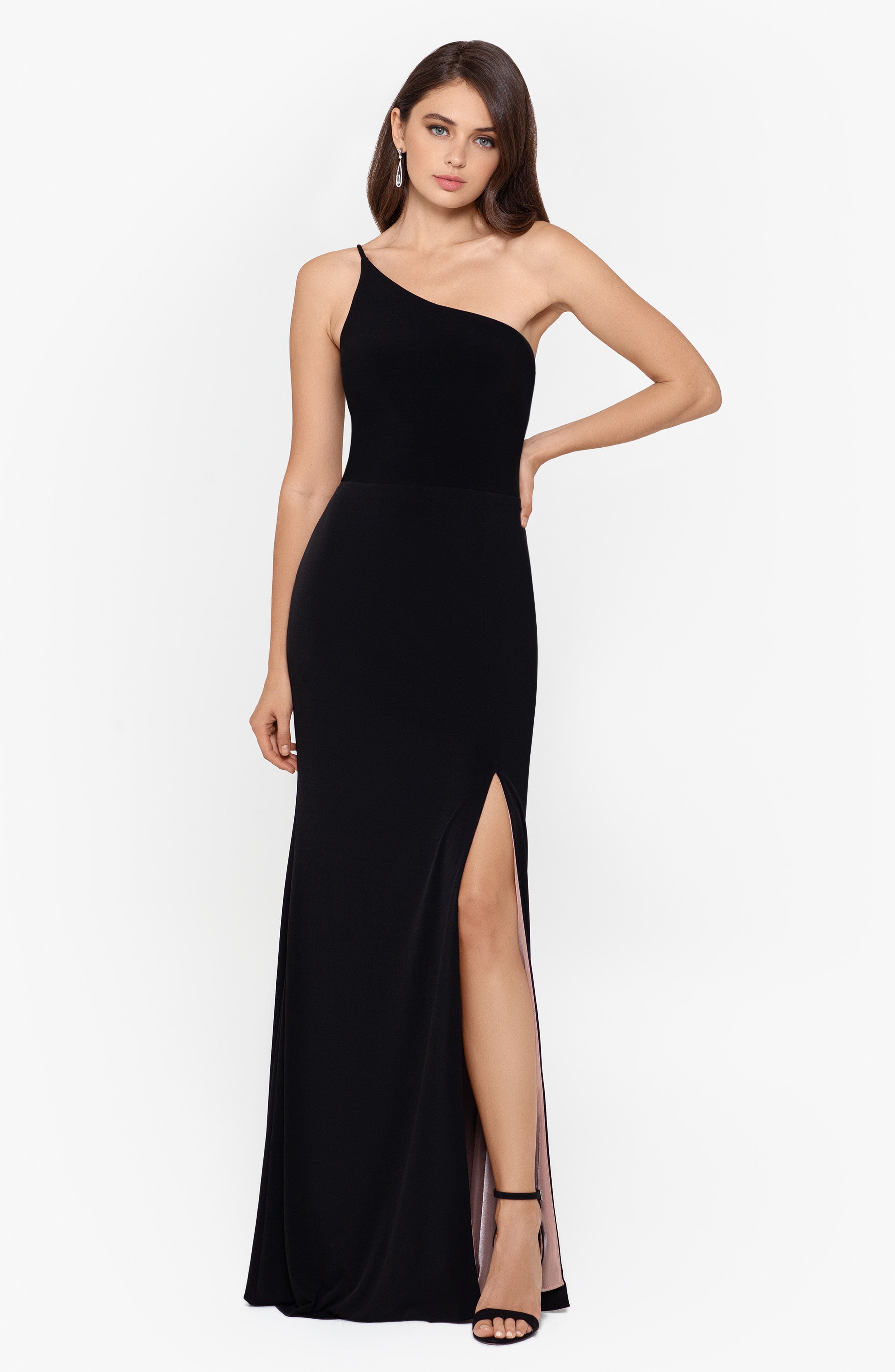 Xscape One-Shoulder Trumpet Gown 