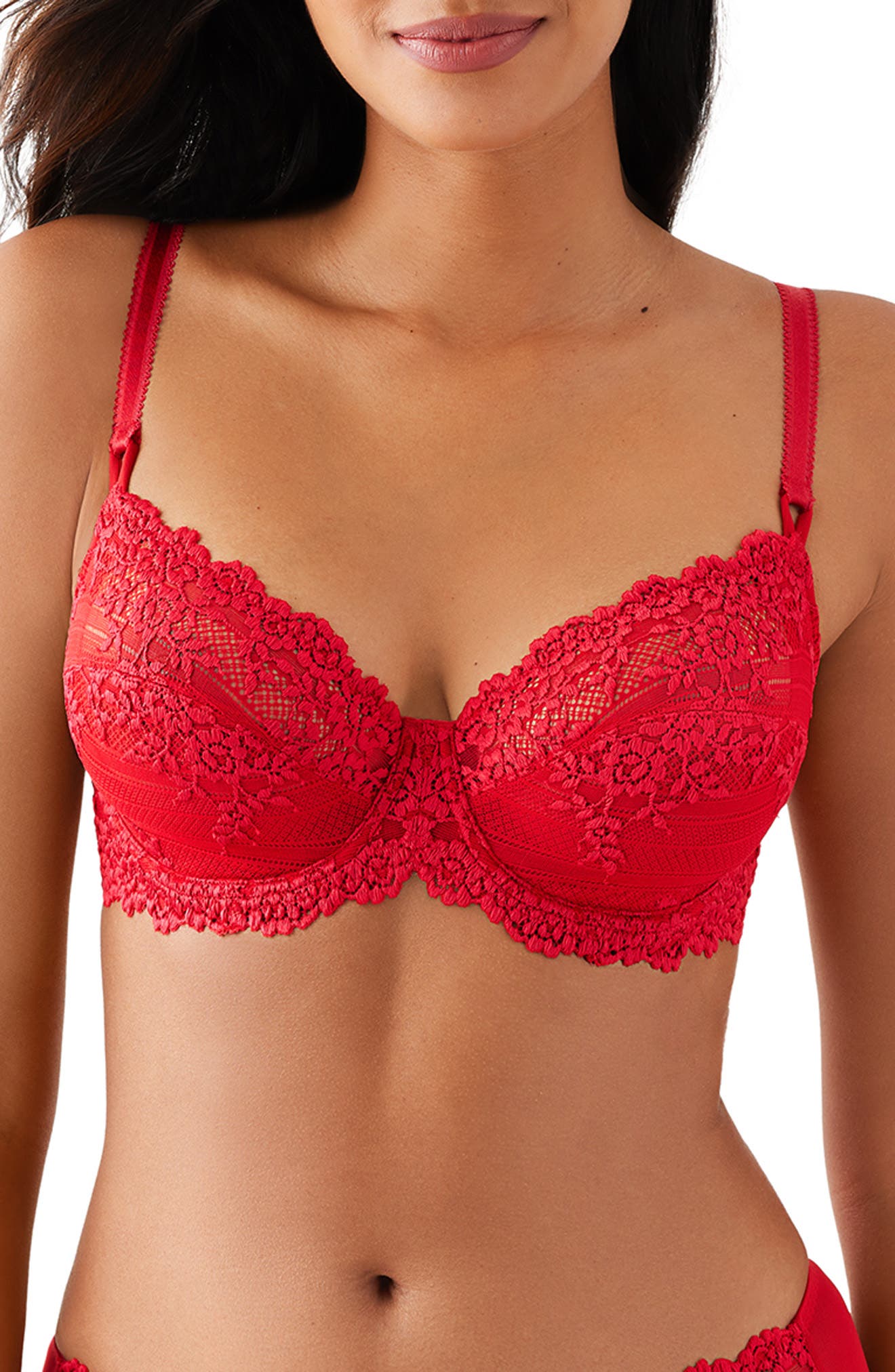 Wacoal Embrace Lace Underwire Bra in Equestrian Red 