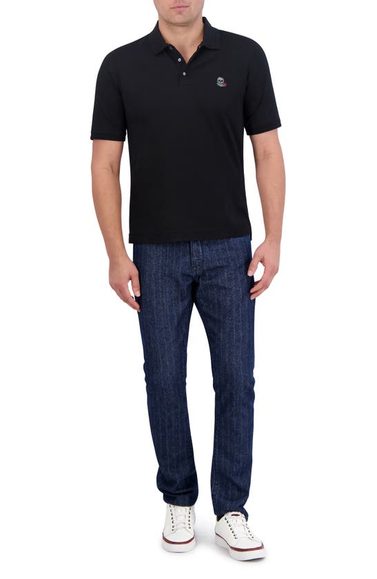 Shop Robert Graham The Player Solid Cotton Jersey Polo In Black