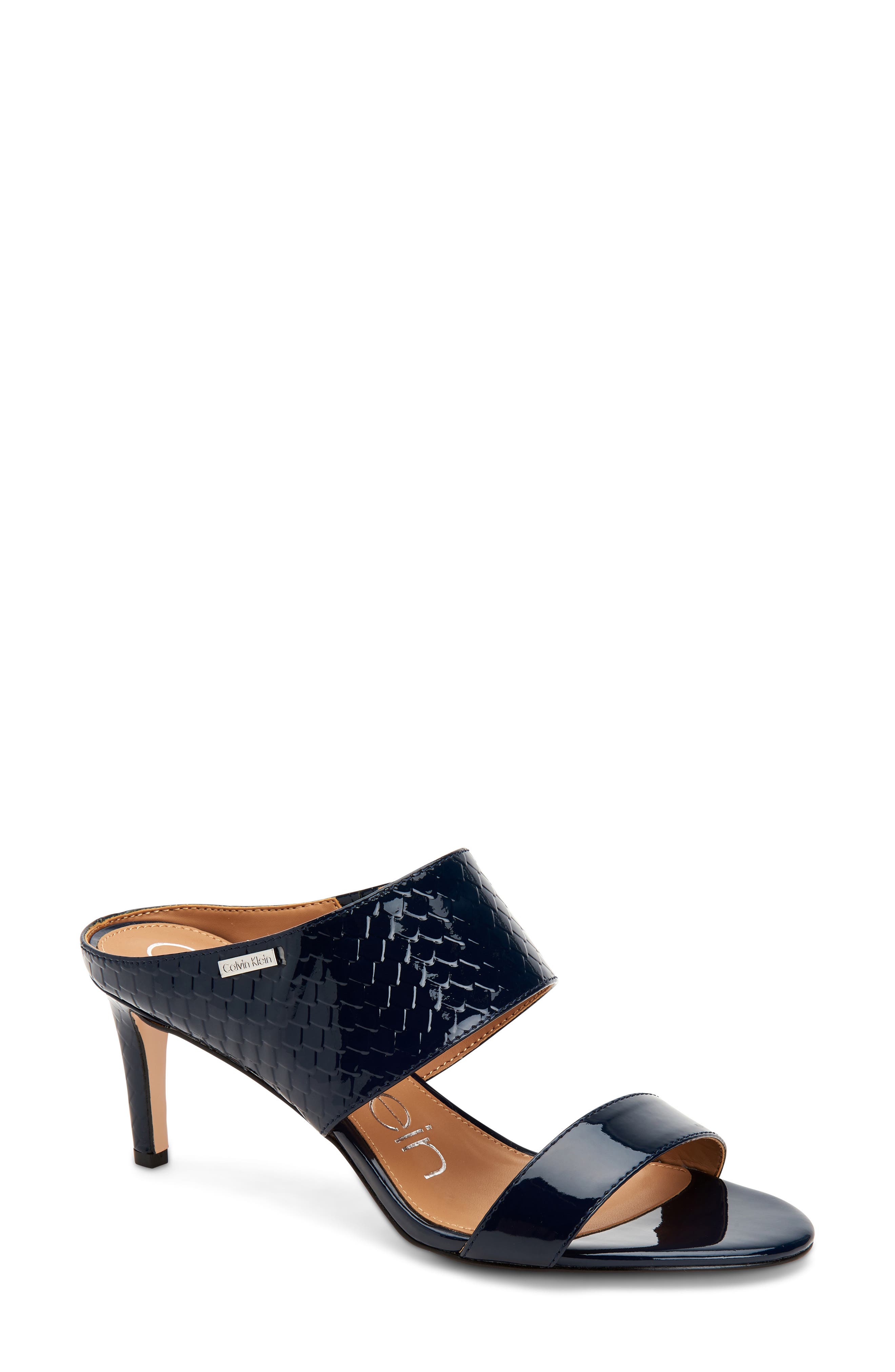 Cecily Patent Python Embossed Sandal 