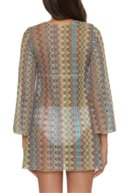 Shop Becca Rainbow Beach Knit Cover-up Tunic In Multi Beige