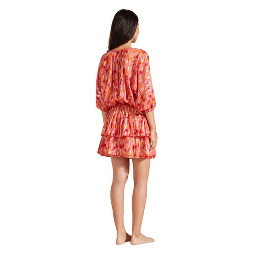 Vilebrequin Abstract Leopard Printed Silk Mini Dress In Abricot