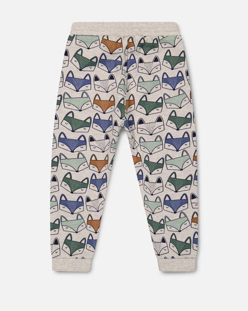 Shop Deux Par Deux Little Boy's Printed Fox Fleece Sweatpants Gray Mix