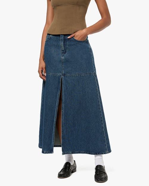 Weworewhat Denim Maxi Skirt In Raw Wash