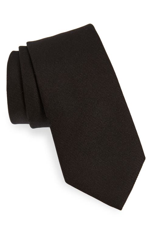 Solid Black Silk Tie