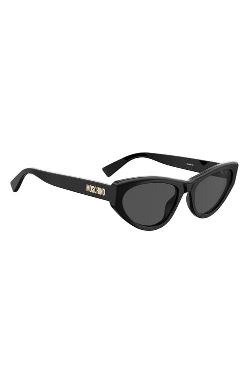 Shop Moschino 56mm Cat Eye Sunglasses In Black/grey