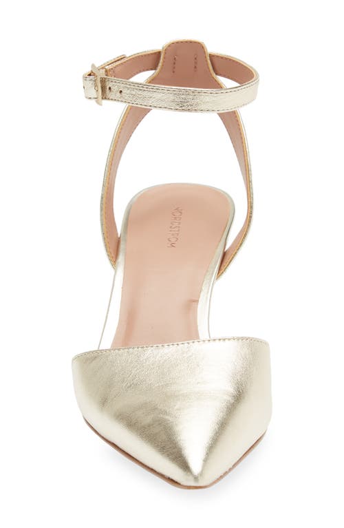 Nordstrom Pearla Ankle Strap Pump In Gold Metallic