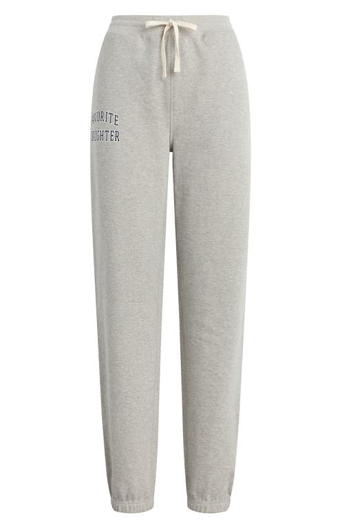 Favorite Daughter The Collegiate Tie Waist Joggers In Heather Grey
