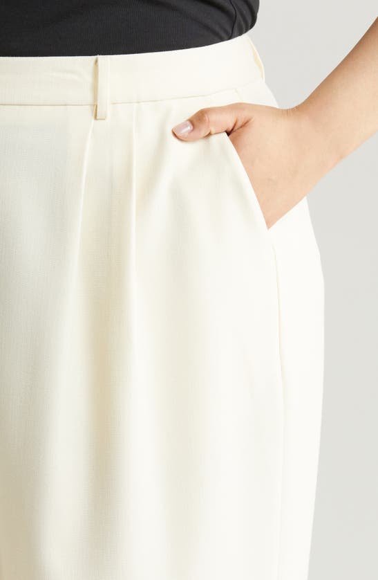 Nordstrom Pleat Front Wide Leg Pants In Ivory Birch