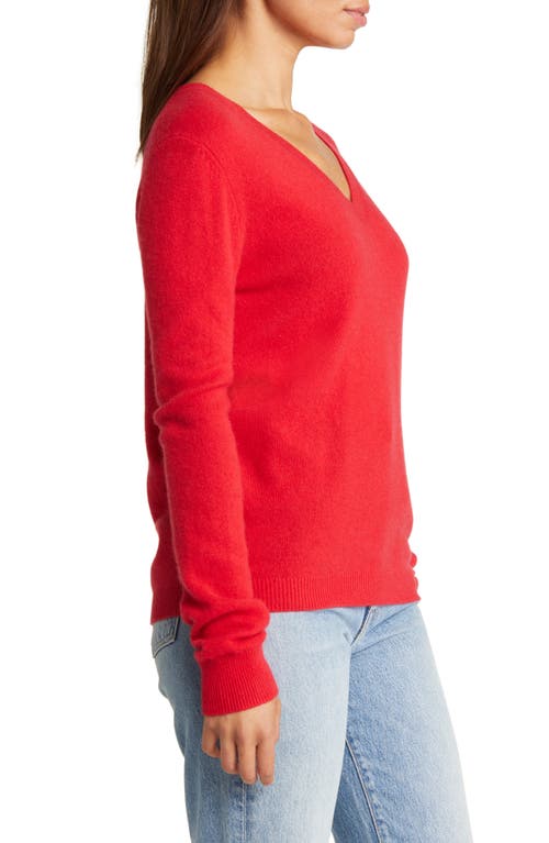 Shop Nordstrom V-neck Cashmere Sweater In Red Chinoise