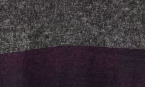 Go Couture Hooded Tunic Sweater In Grey/beetroot Purple