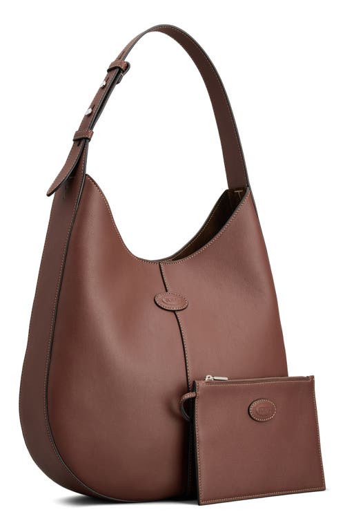 Shop Tod's Medium Di Bag Leather Hobo Bag In Mogano