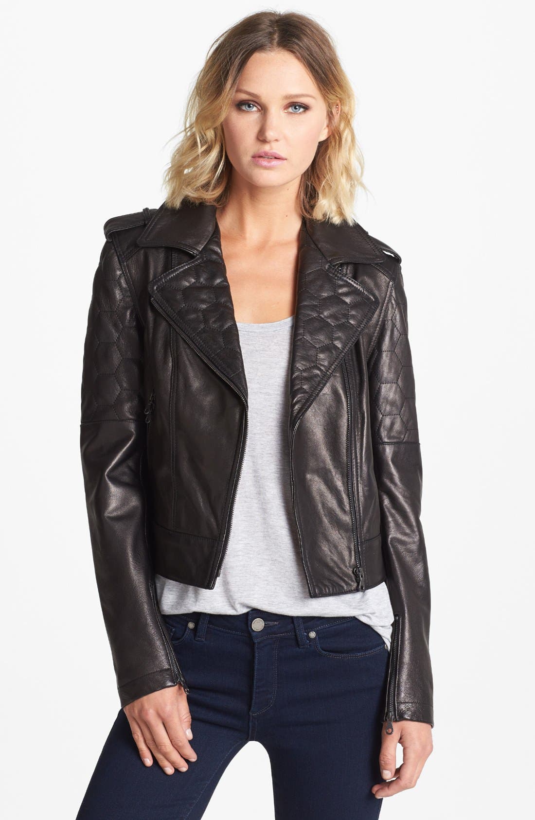 Paige Denim 'Sacha' Leather Jacket Nordstrom