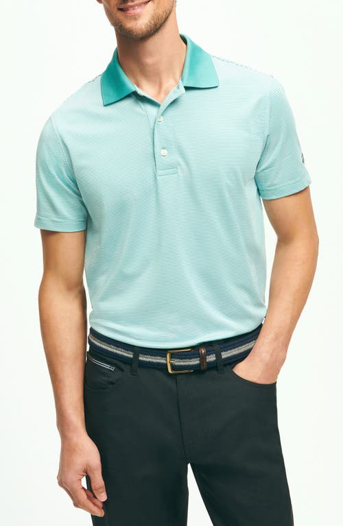 Brooks Brothers Microstripe Performance Golf Polo In Green