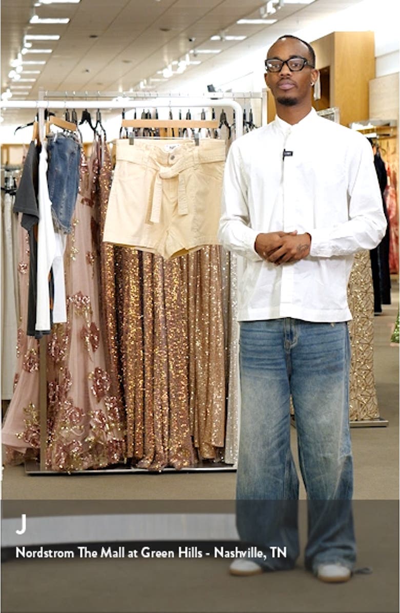 Anessa Trapunto Belted Paperbag Waist Shorts, sales video thumbnail