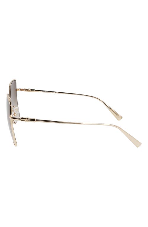 Longchamp Roseau 57mm Gradient Butterfly Sunglasses In Gold/gradient Khaki