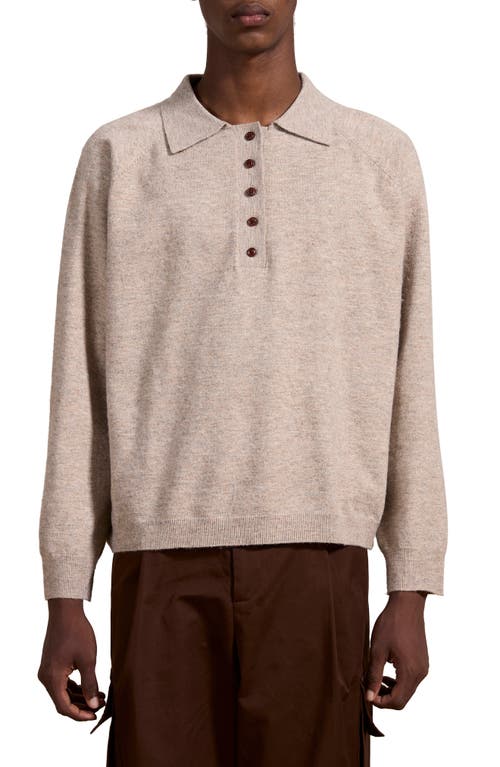 Shop Found Oversize Polo Sweater In Light Brown