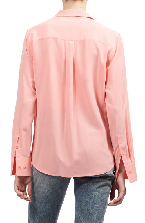 Shop Equipment Signature Slim Fit Silk Button-up Shirt In Flamingo Pink